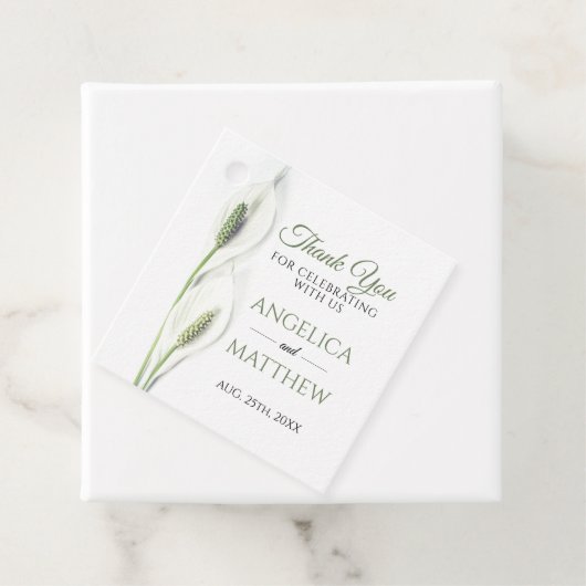 白いエレガントカラユリ花フローラありがとう フェイバータグ (インサイチュ)