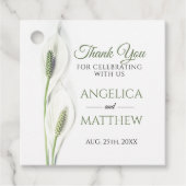 白いエレガントカラユリ花フローラありがとう フェイバータグ (正面)