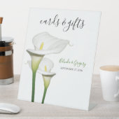 白いエレガントキャラリリーのウェディングカード&ギフト 台座サイン (インサイチュ)