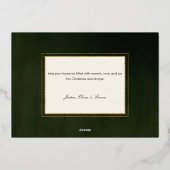 白いエレガントクリスマスの花の書道写真 箔シーズンカード (裏面)