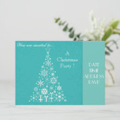 白いエレガントクリスマスツリークリスマスパーティー 招待状 (スタンド正面)