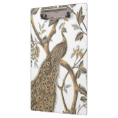 白いエレガントクリップボード上の孔雀 クリップボード (左)