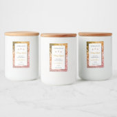 白いエレガントバラと金ゴールドグリッター製品ラベル フードラベル (ボトル)