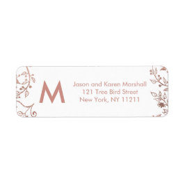 白いエレガントバラの金ゴールドフローラアドレス ラベル