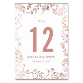 白いエレガントバラの金ゴールドフローラ表の番号 テーブルナンバー