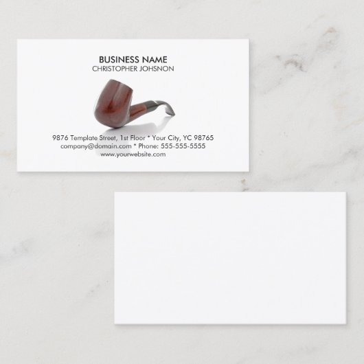 白いエレガントパイプの写真をクリーニング 名刺 (正面/裏面)