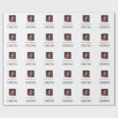 白いエレガントフォトスクリプト名 ラッピングペーパー (フラット)