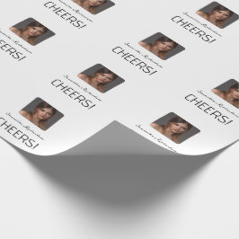 白いエレガントフォトスクリプト名 ラッピングペーパー