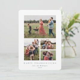 白いエレガントフレーム4写真ハッピー感謝祭 シーズンカード