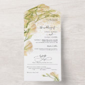 白いエレガントフローラが結婚一斉に出現する オールインワン招待状 (内側)