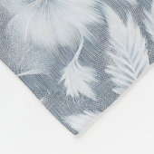 白いエレガントフローラのアウトライン付きグレーの毛布 フリースブランケット (角)