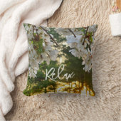 白いエレガントフローラの日の入り クッション (ブランケット)