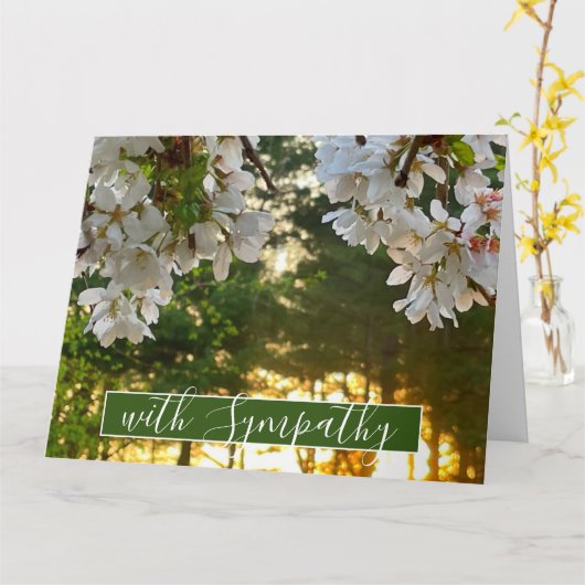 白いエレガントフローラの木の芽が日の出 カード (黄色い花)