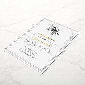 白いエレガントフローラ日付フォイルカードを保存 箔招待状 (回転した状態)