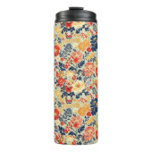 白いエレガントフローラ赤、黄、青 タンブラー (正面)