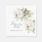 白いエレガントフローラ2が一つの聖書にな結婚る スタンダードカクテルナプキン (正面)