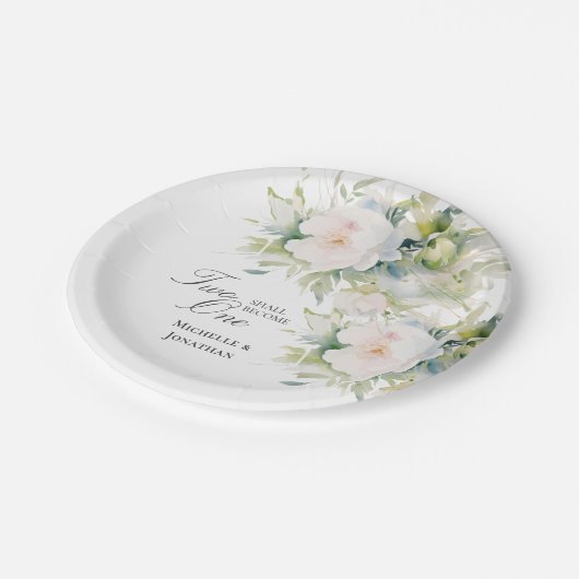 白いエレガントフローラ2が一つの聖書にな結婚る ペーパープレート (アングル)