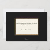 白いエレガントポインセチアと金ゴールドの緑の写真 シーズンカード (裏面)