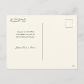 白いエレガントポインセチアと金ゴールドの緑の写真 シーズンポストカード (裏面)