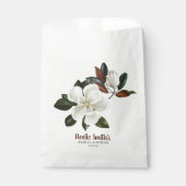 白いエレガントマグノリアの花、ブライダルシャワー フェイバーバッグ (正面)