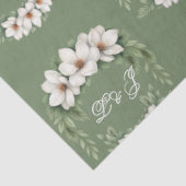 白いエレガントマグノリア冬のウェディングパインツリー 薄葉紙 (詳細)