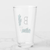 白いエレガントラヌンキュラスの花と葉 |モノ タンブラーグラス (裏面)