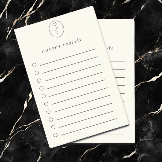 白いエレガントリネンとフラワーロゴスクリプト名 ポストイット