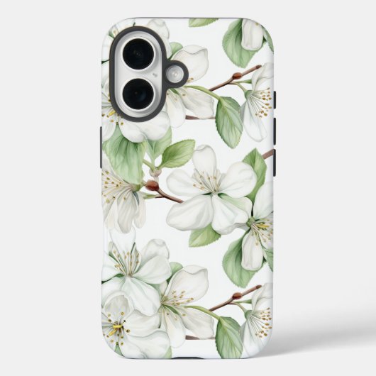 白いエレガントリンゴの花(強) Case-Mate iPhoneケース (裏面)