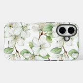 白いエレガントリンゴの花(強) Case-Mate iPhoneケース (裏面 (横))