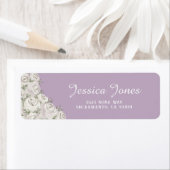 白いエレガントローズ差出人住所の埃っぽいピンク ラベル (インサイチュ)