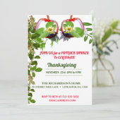 白いエレガントロータスカボチャ感謝祭ディナー 招待状 (スタンド正面)