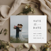 白いエレガント写真結婚式の日付を保存 ポストカード