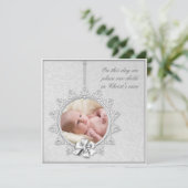 白いエレガント写真《キリスト教》洗礼式や命名式 招待状 (スタンド正面)