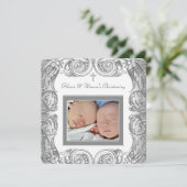 白いエレガント写真《キリスト教》洗礼式や命名式 招待状 (スタンド正面)