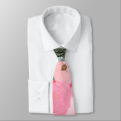 白いエレガント冬のフローラと金ゴールドグリッタードット ネクタイ (タイ)