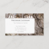 白いエレガント木目の木目の切り刻まれた白い木 名刺 (裏面)