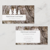 白いエレガント木目の木目の切り刻まれた白い木 名刺 (正面/裏面)