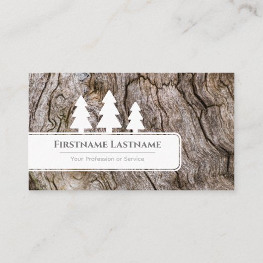 白いエレガント木目の木目の切り刻まれた白い木 名刺 (正面)