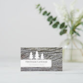 白いエレガント木目の木目の切り刻まれた白い木 名刺 (スタンド正面)