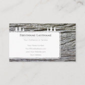 白いエレガント木目の木目の切り刻まれた白い木 名刺 (裏面)