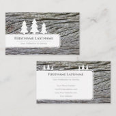 白いエレガント木目の木目の切り刻まれた白い木 名刺 (正面/裏面)