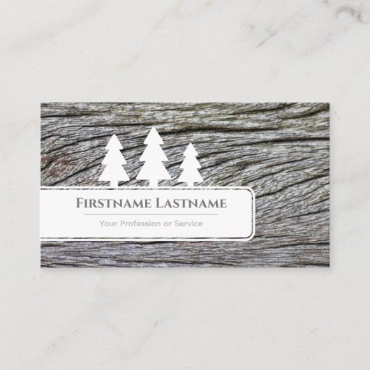 白いエレガント木目の木目の切り刻まれた白い木 名刺 (正面)