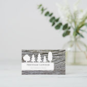 白いエレガント木目の森の白い木 名刺 (スタンド正面)