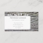 白いエレガント木目の森の白い木 名刺 (裏面)