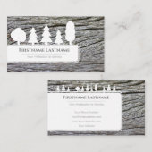 白いエレガント木目の森の白い木 名刺 (正面/裏面)