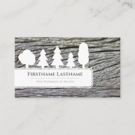 白いエレガント木目の森の白い木 名刺