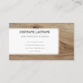 白いエレガント木製スタイル木目の花束 名刺 (裏面)