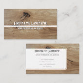 白いエレガント木製スタイル木目の花束 名刺 (正面/裏面)