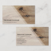 白いエレガント木製スタイル木目の花束 名刺 (正面/裏面)