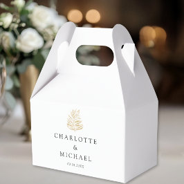 白いエレガント植物のトレンド結婚式 フェイバーボックス